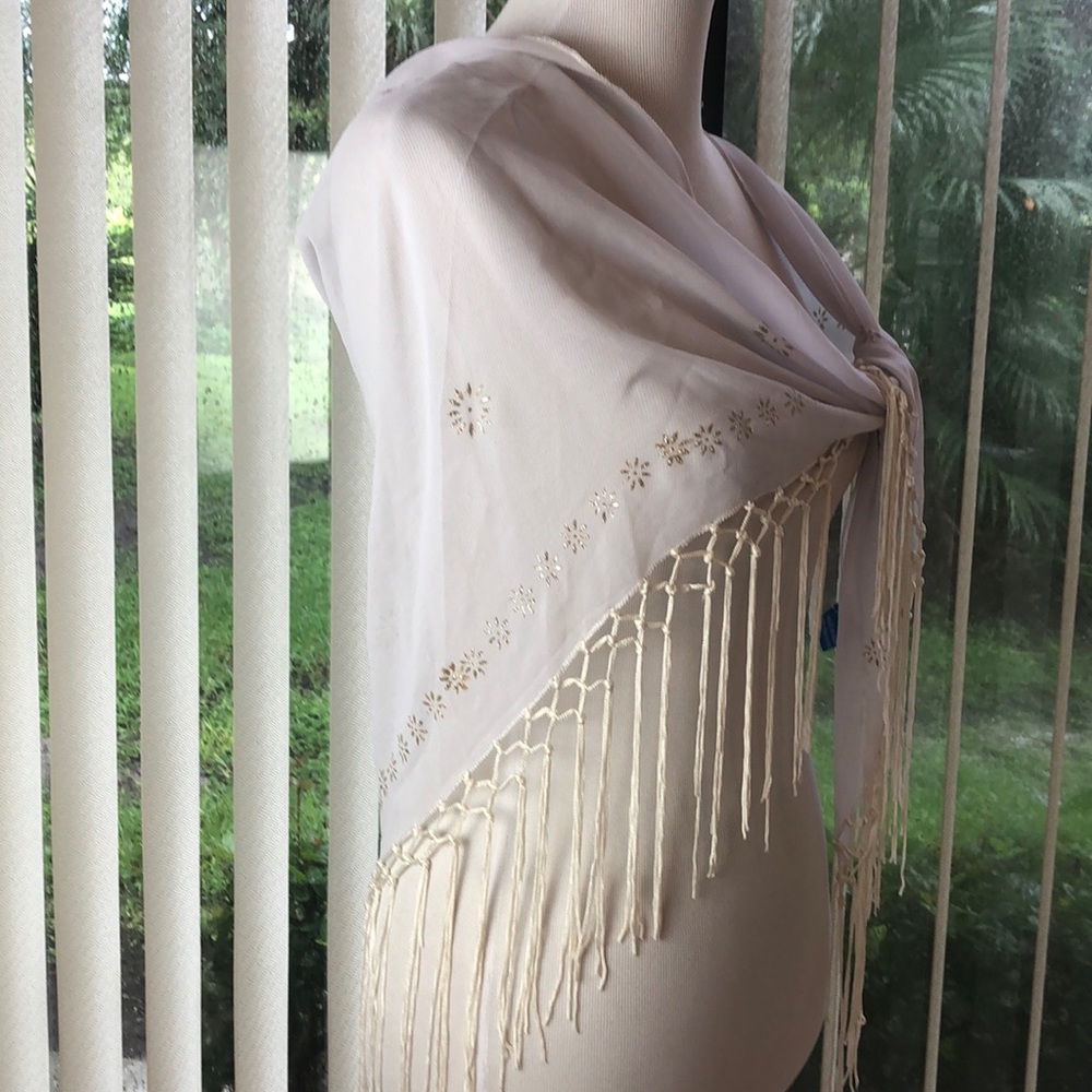 Sheer Fringed Wrap - Picture 2 of 6